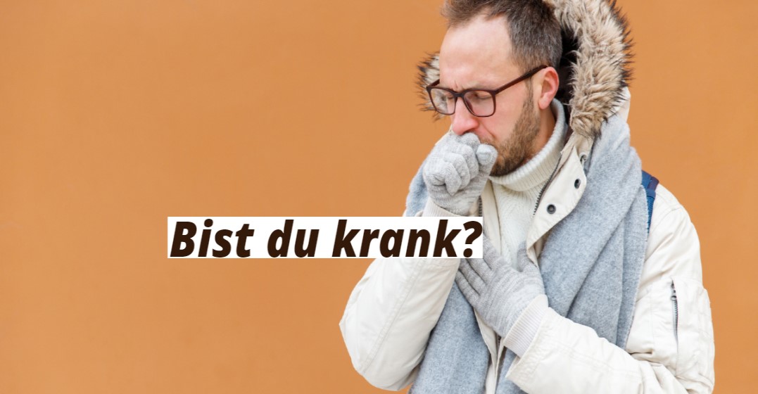 A man coughing talking about being sick in German
