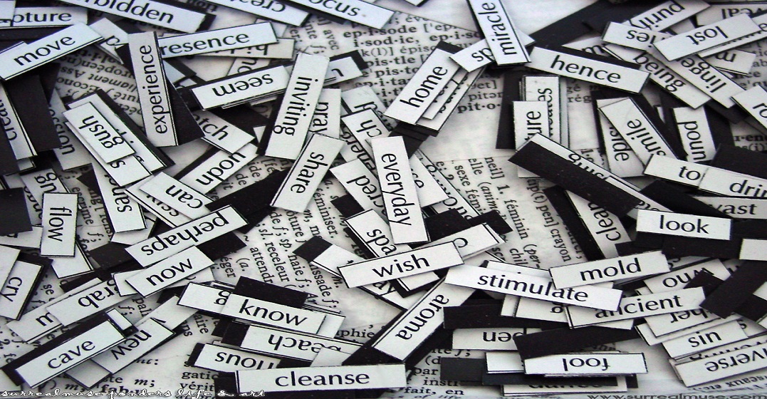 Paper snippets with favorite English words