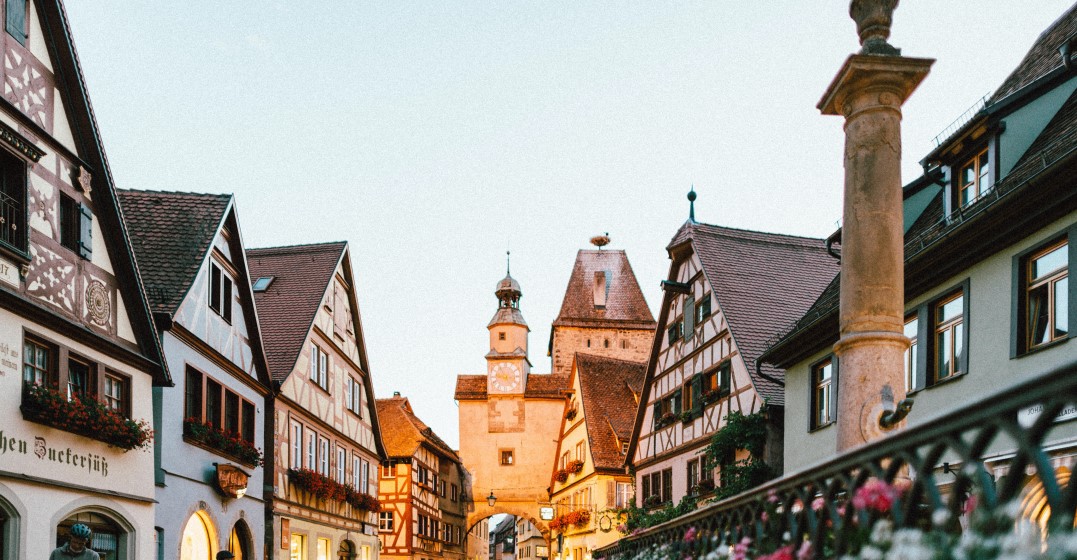 typical german street where they celebrate april 30th