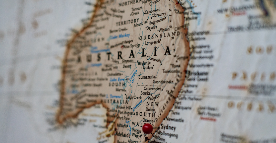Map of Australia: Australian English vs American ENglish