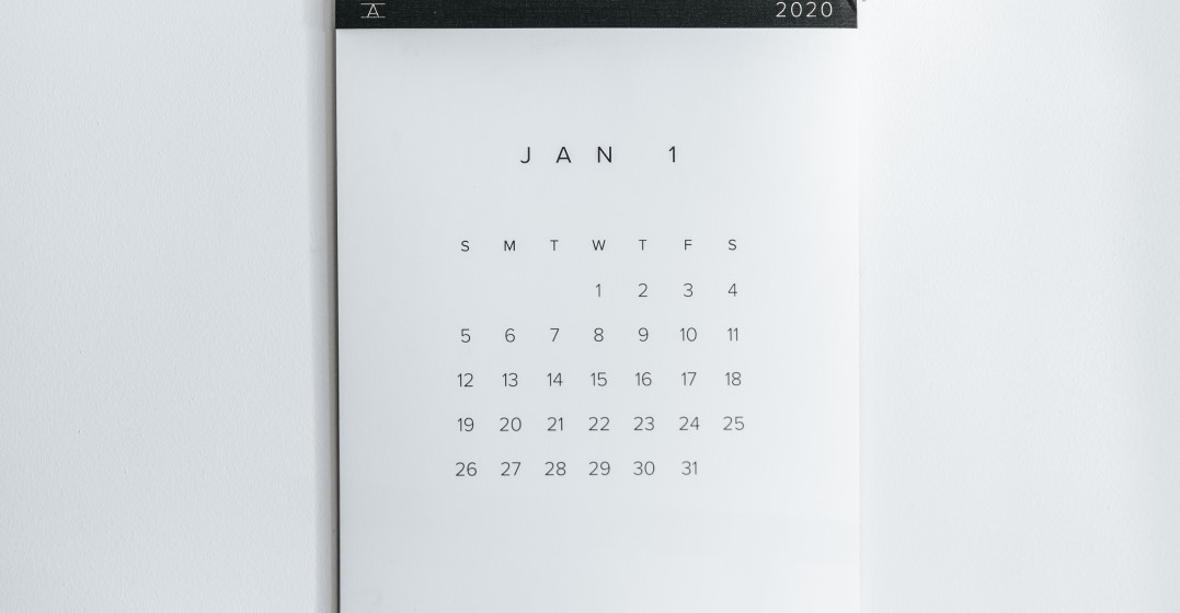 calendar showing the days of the week in German
