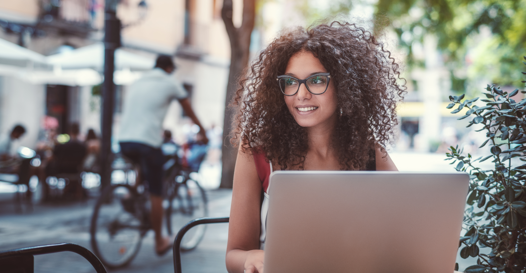 woman learning Possessive determiners in English