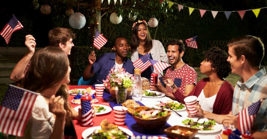 Friends celebrating the 4th of July in the US