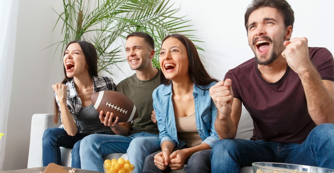 People talking about rugby vs American football