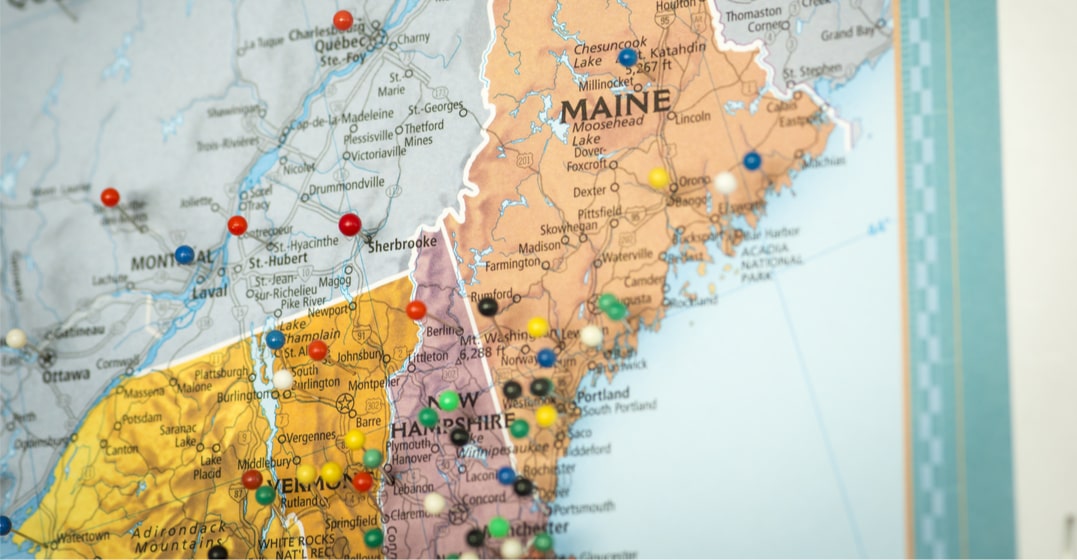 a map of the new england accent