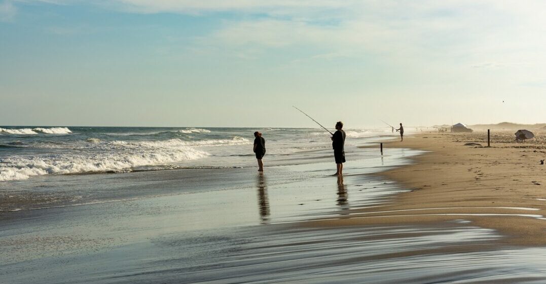People fishing, speaking the High Tider accent