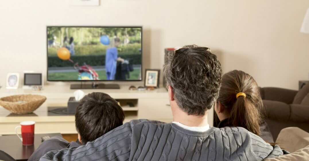 A family watching German TV channels
