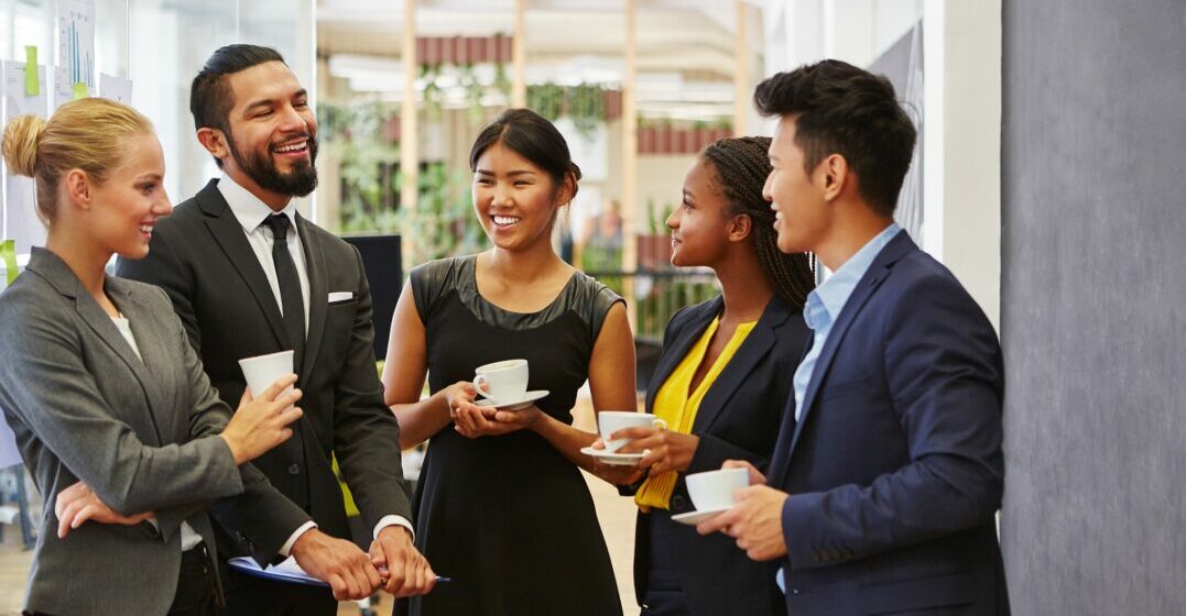 Colleagues making small talk in English