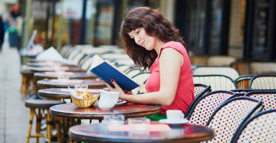 Woman in France learning the French alphabet