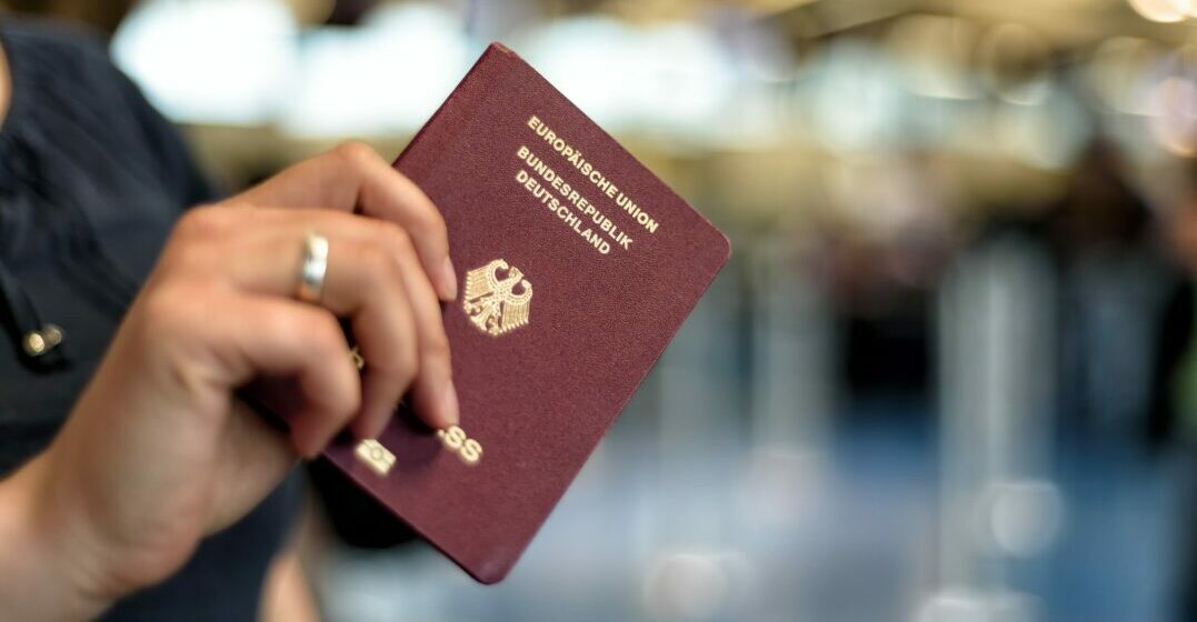 Close-up of a German passport that has many benefits
