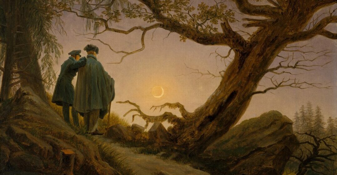 Two men contemplating the moon by Caspar David Friedrich, one of the best German artists