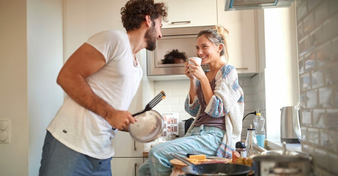 Couple giving each other German affectionate names