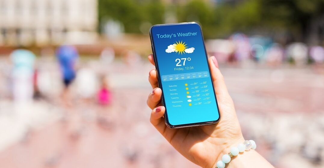 A phone screen showing a German weatherr app