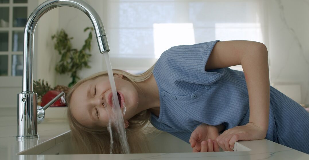 Girl,Tries,Drink,Tap,Water, in Germany