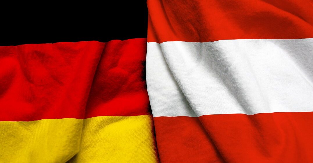 The German next to the Austrian flag
