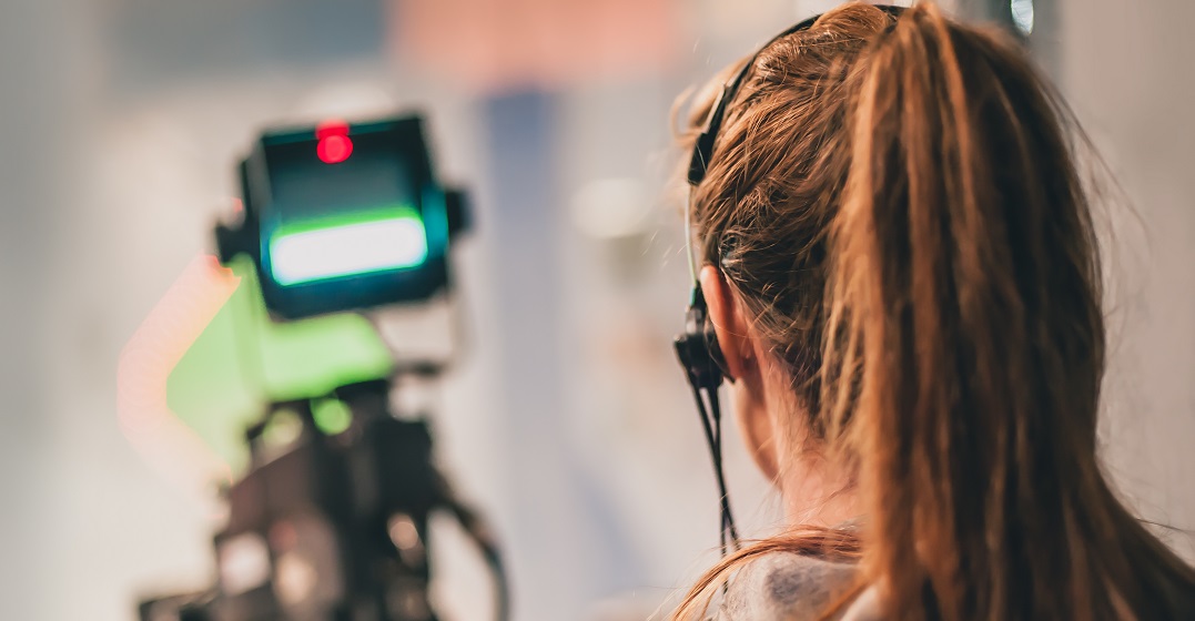 Female German film director on set