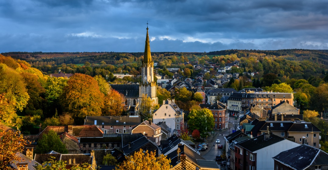 Autumn view of Eupen - part of the German-speaking Belgium