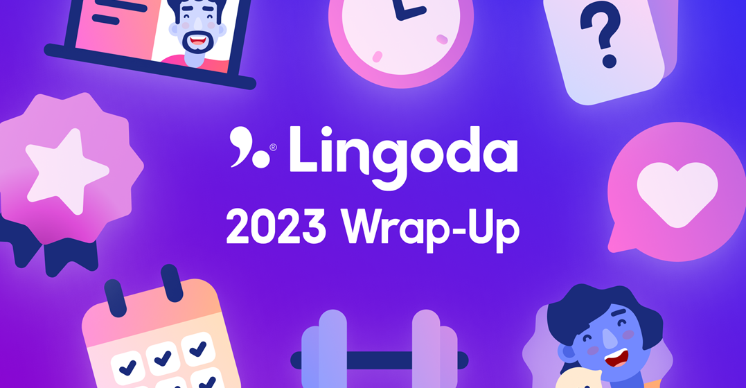 Banner in Lingoda branding saying 