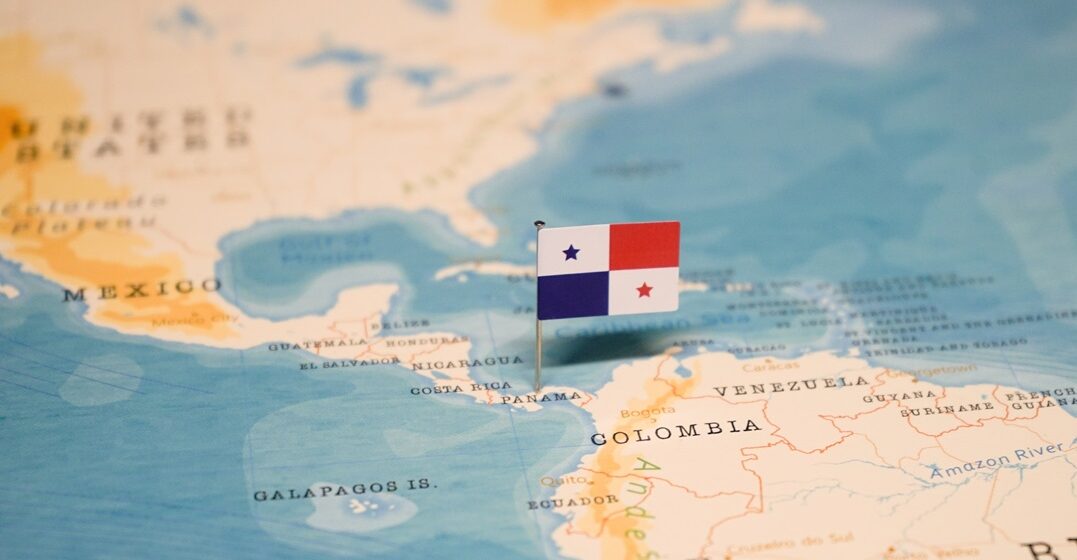 The,Flag,Of,Panama,On,The,World,Map.