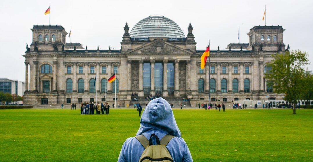 Woman in Berlin, packpacking and getting used to the German accent.