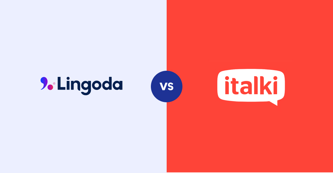 Logos of Lingoda vs. italki