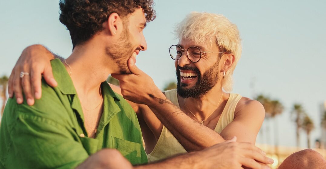 young couple saying I love you in german language to each other