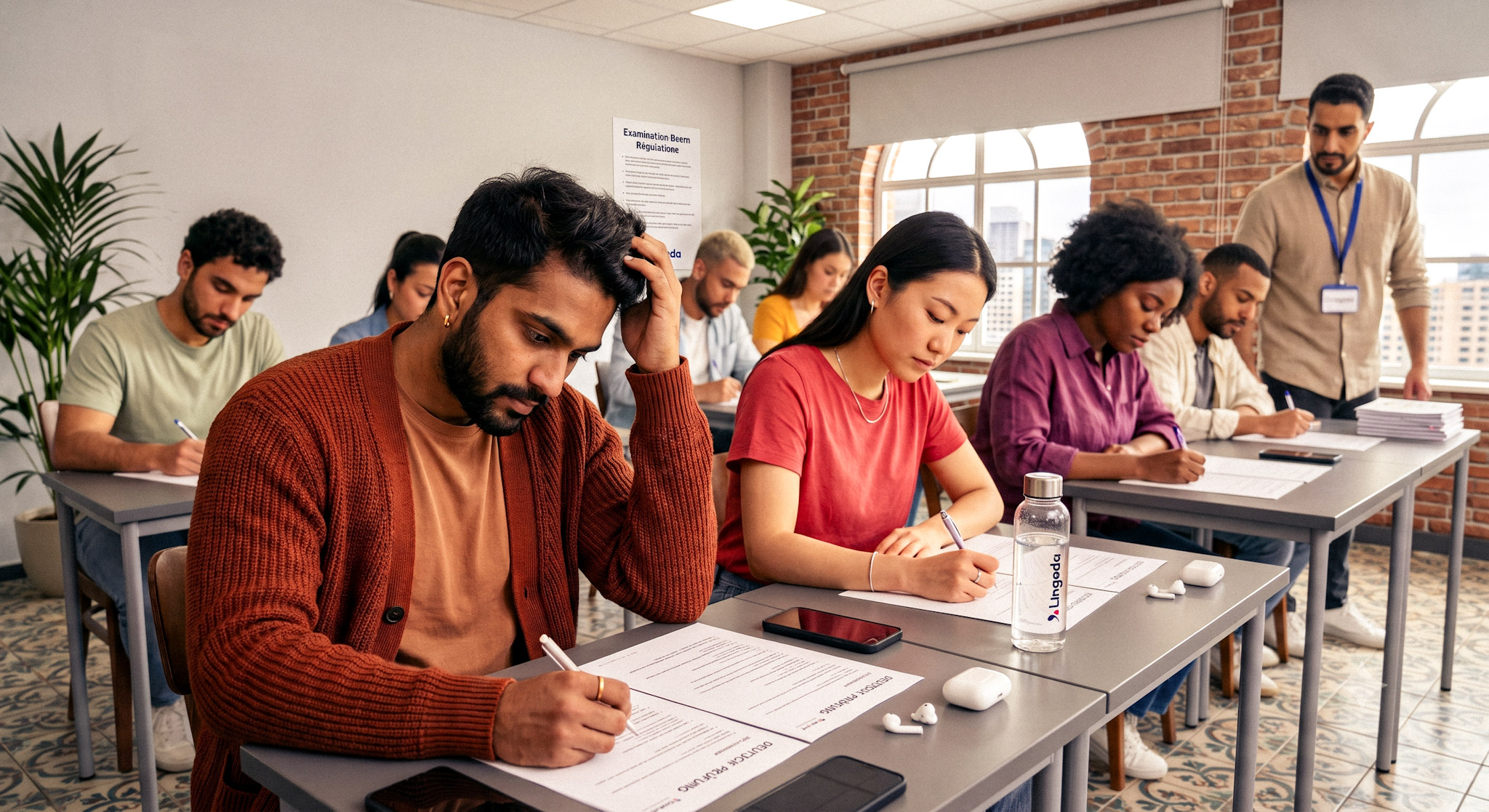 Students taking the German Goethe Zertifikat exam