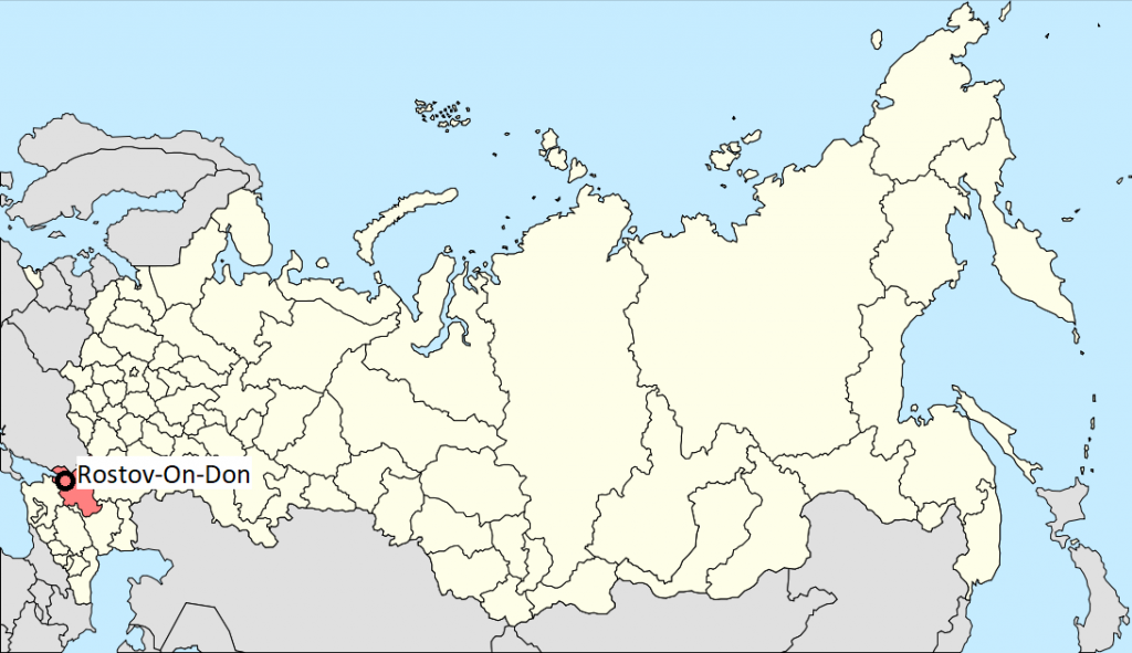 Rostov-on-Don located in South West Russia