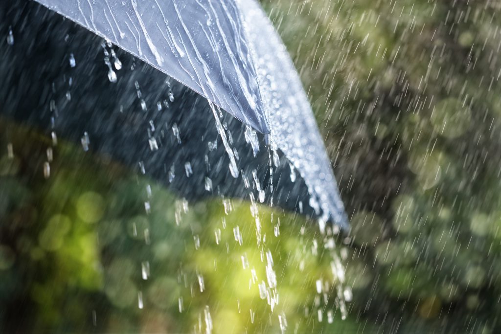 April spring showers symbolising it never rains, it pours idiom