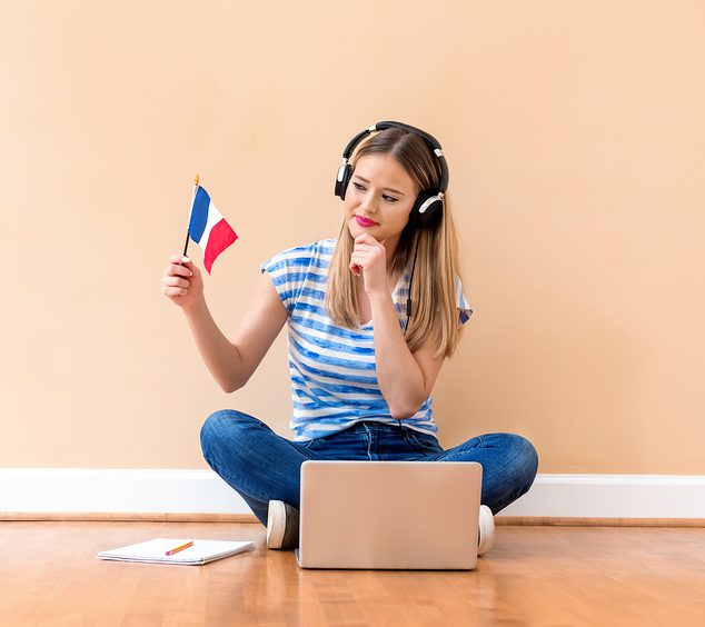 woman with french flag